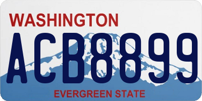 WA license plate ACB8899