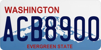 WA license plate ACB8900