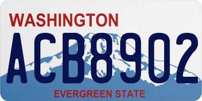 WA license plate ACB8902