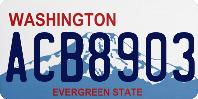 WA license plate ACB8903