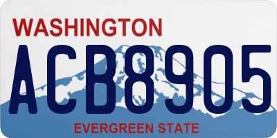 WA license plate ACB8905