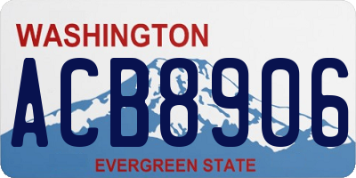 WA license plate ACB8906