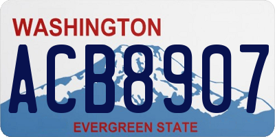 WA license plate ACB8907