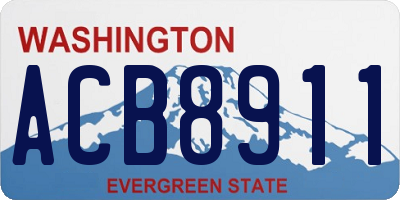 WA license plate ACB8911