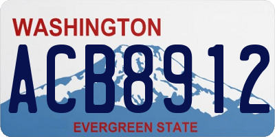 WA license plate ACB8912