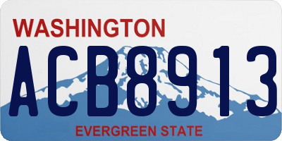 WA license plate ACB8913
