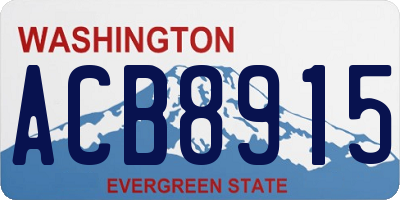 WA license plate ACB8915