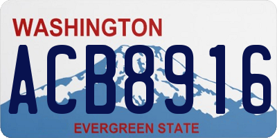 WA license plate ACB8916