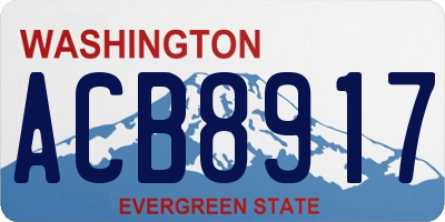 WA license plate ACB8917