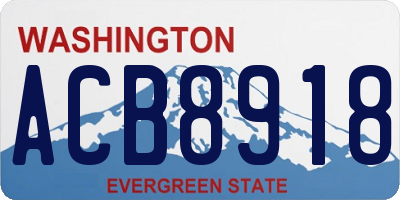 WA license plate ACB8918