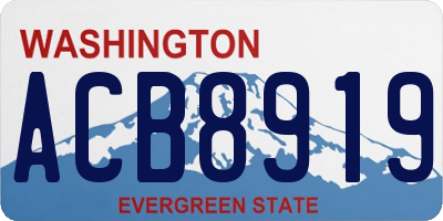WA license plate ACB8919