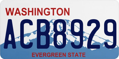 WA license plate ACB8929