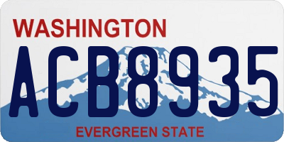 WA license plate ACB8935