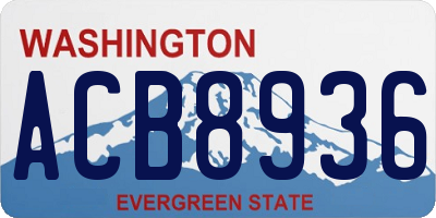 WA license plate ACB8936