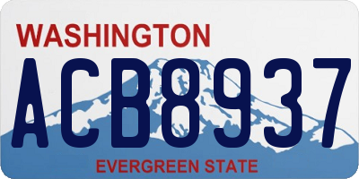 WA license plate ACB8937