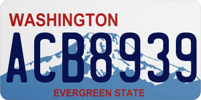 WA license plate ACB8939
