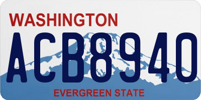 WA license plate ACB8940