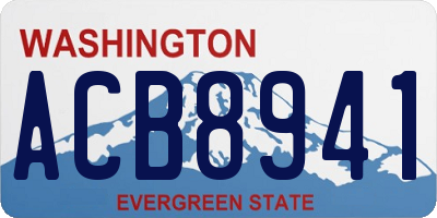 WA license plate ACB8941