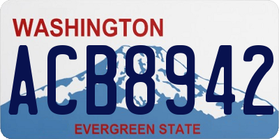 WA license plate ACB8942