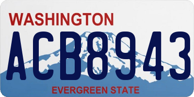 WA license plate ACB8943