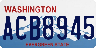 WA license plate ACB8945