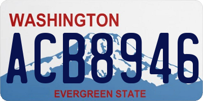 WA license plate ACB8946