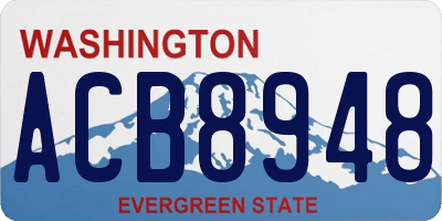 WA license plate ACB8948