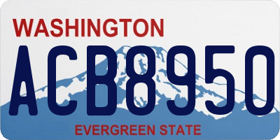 WA license plate ACB8950