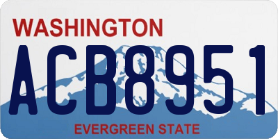 WA license plate ACB8951