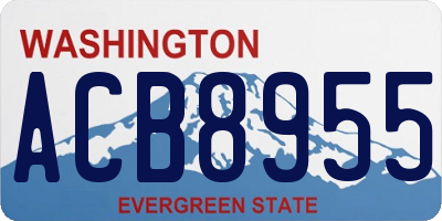 WA license plate ACB8955