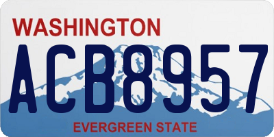 WA license plate ACB8957