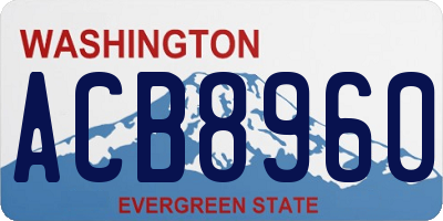 WA license plate ACB8960