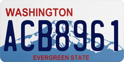 WA license plate ACB8961