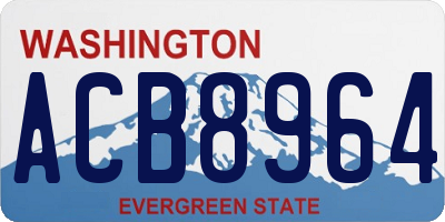 WA license plate ACB8964