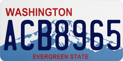 WA license plate ACB8965