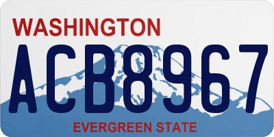 WA license plate ACB8967