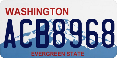 WA license plate ACB8968