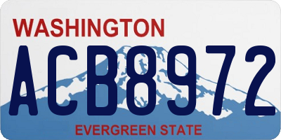 WA license plate ACB8972