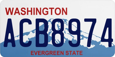 WA license plate ACB8974