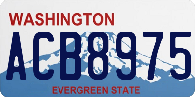 WA license plate ACB8975