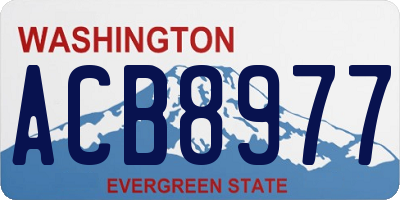 WA license plate ACB8977
