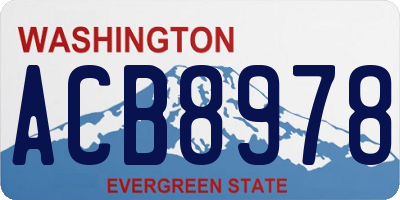 WA license plate ACB8978