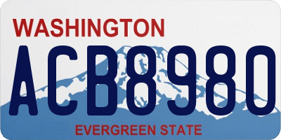 WA license plate ACB8980