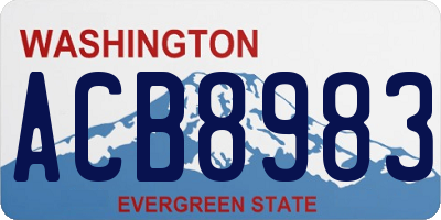 WA license plate ACB8983