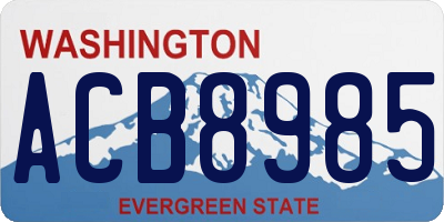 WA license plate ACB8985