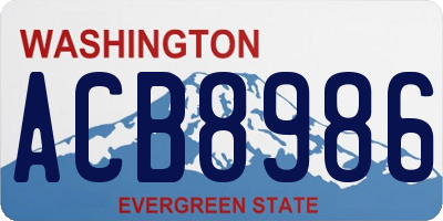 WA license plate ACB8986