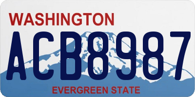 WA license plate ACB8987