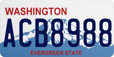 WA license plate ACB8988