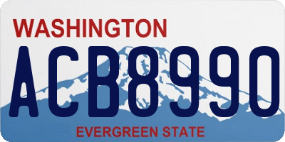 WA license plate ACB8990