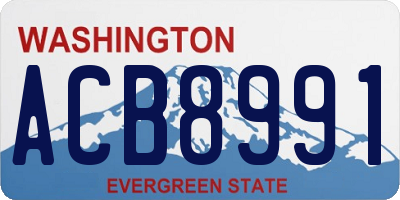 WA license plate ACB8991